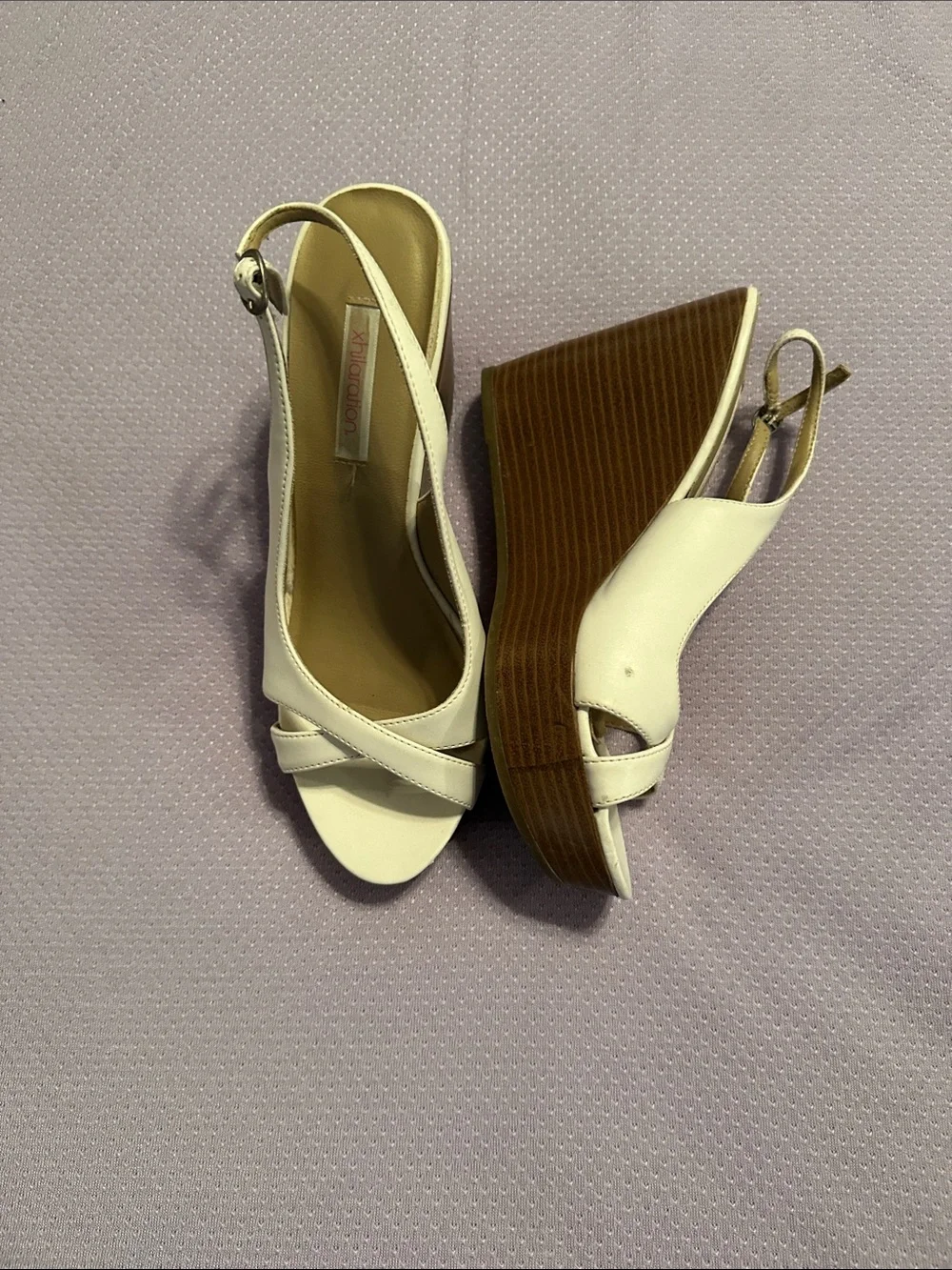 Xhilaration White Slingback Wedge Sandals